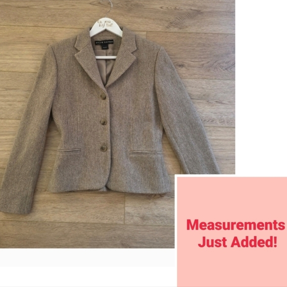 Ralph Lauren Black Label Jackets & Blazers - PRISTINE Ralph Lauren Black Label Beige Tan Wool Blend Blazer Size Small